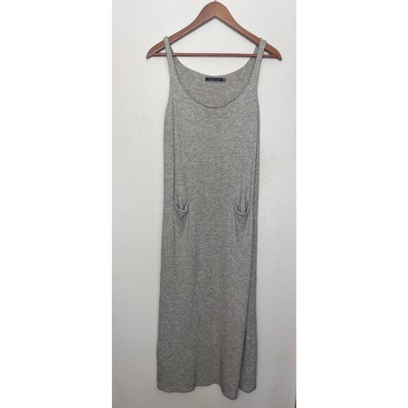 Peruvian Connection Pima Cotton Baby Alpaca Maxi Tank Dress Sz Small Gray - Picture 3 of 8